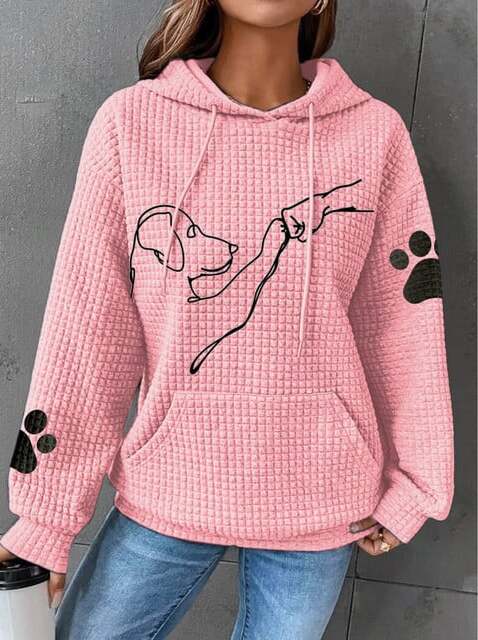 Betsy - Sweat à Capuche Waffle avec Motif de Patte