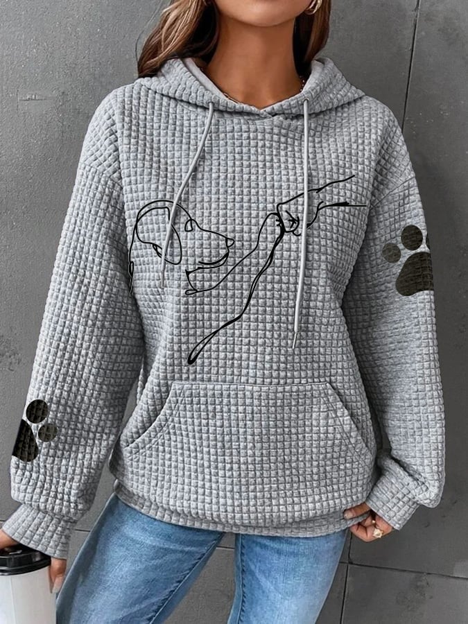Betsy - Sweat à Capuche Waffle avec Motif de Patte