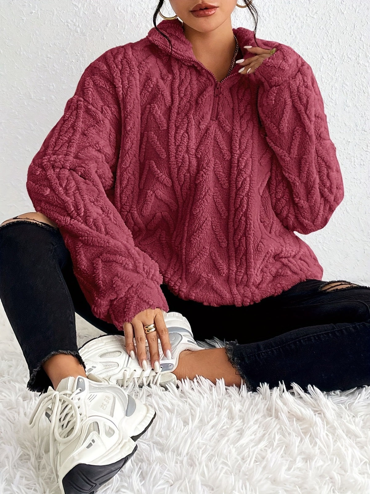 Aila - Hoodie Zippé Fluffy