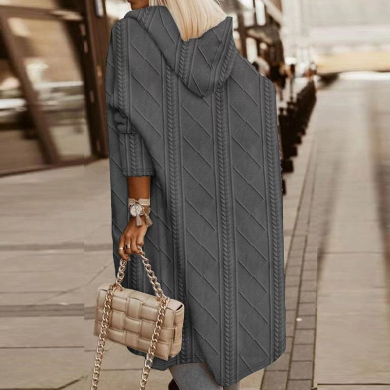 Jelone – Cardigan Long à Capuche